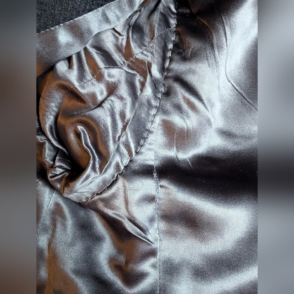 Harry Rosen Crombie Scotland pure virgin wool trench coat black/blue weave Sz M - Picture 16 of 17